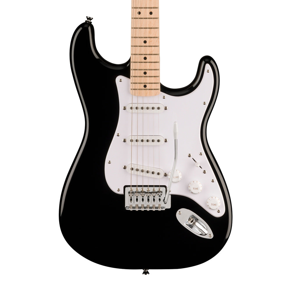 Squier Sonic Stratocaster, Maple Fingerboard, White Pickguard - Black