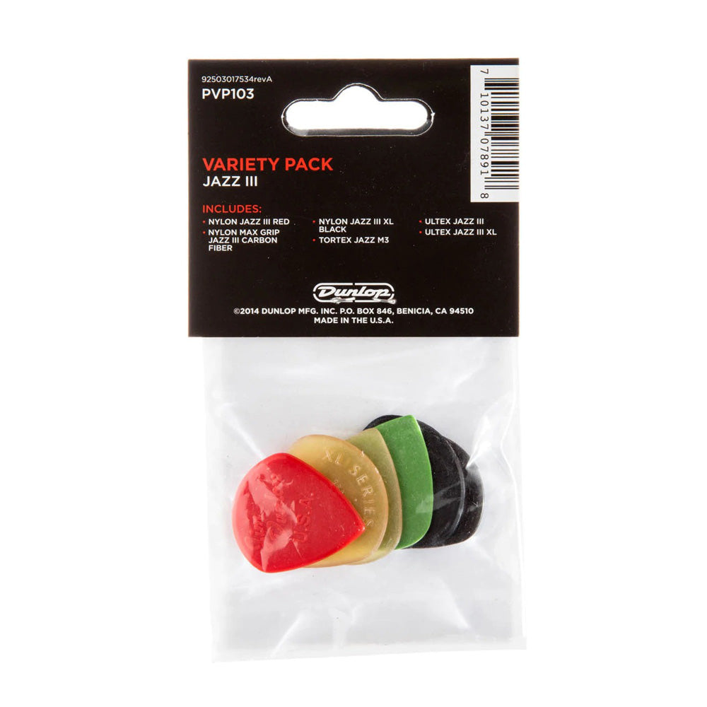 Dunlop Jazz III Pick Variety Pack, 6 Pack - Bananas at Large®