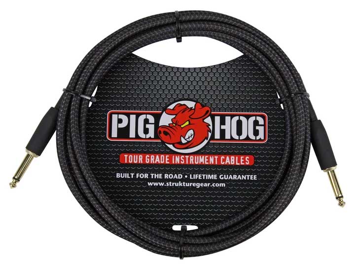 Pig Hog Pig Hog Black Woven Instrument Cable - 10 ft.