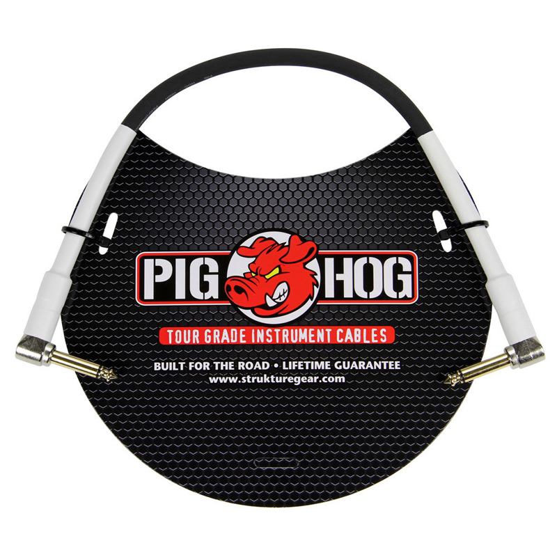 Pig Hog PH1RR 1ft 1/4 in. Right angle - 1/4 in. Right Angle  8mm Instrument Cable - Bananas at Large
