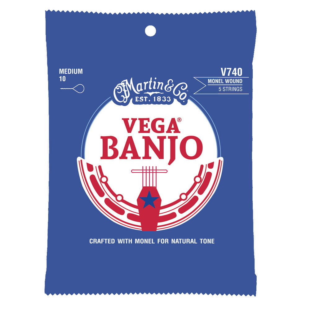 Martin V740 Vega Monel Wound Banjo Strings - Medium