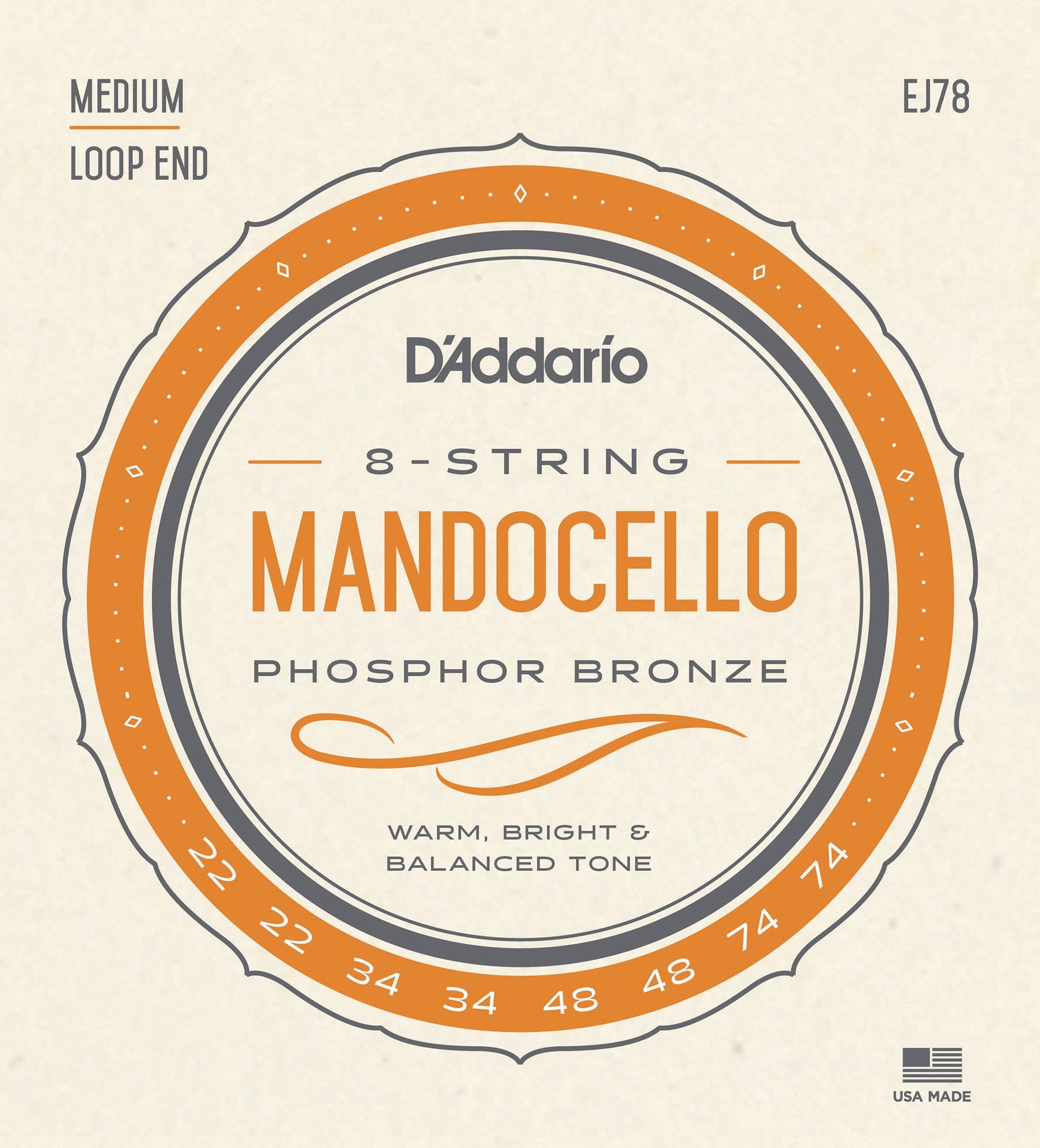 Daddario Mandocello Set EJ78 Mandolin Strings
