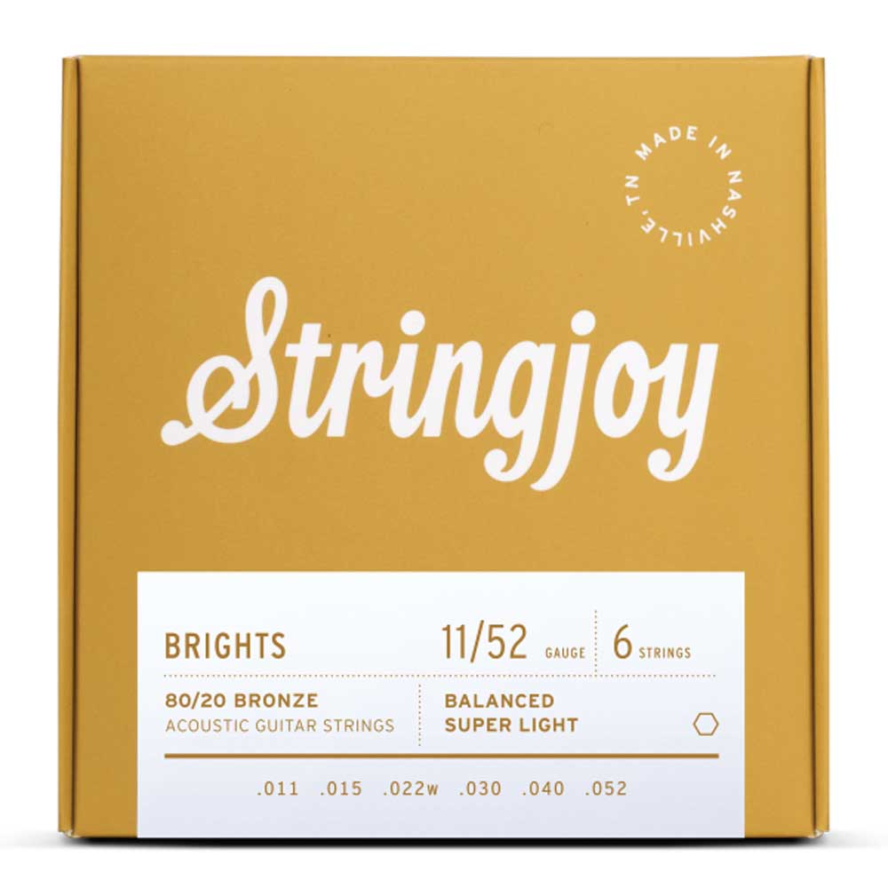 Stringjoy Brights | Super Light Gauge (11-52) 80/20 Bronze Acoustic Guitar Strings - Bananas at Large®