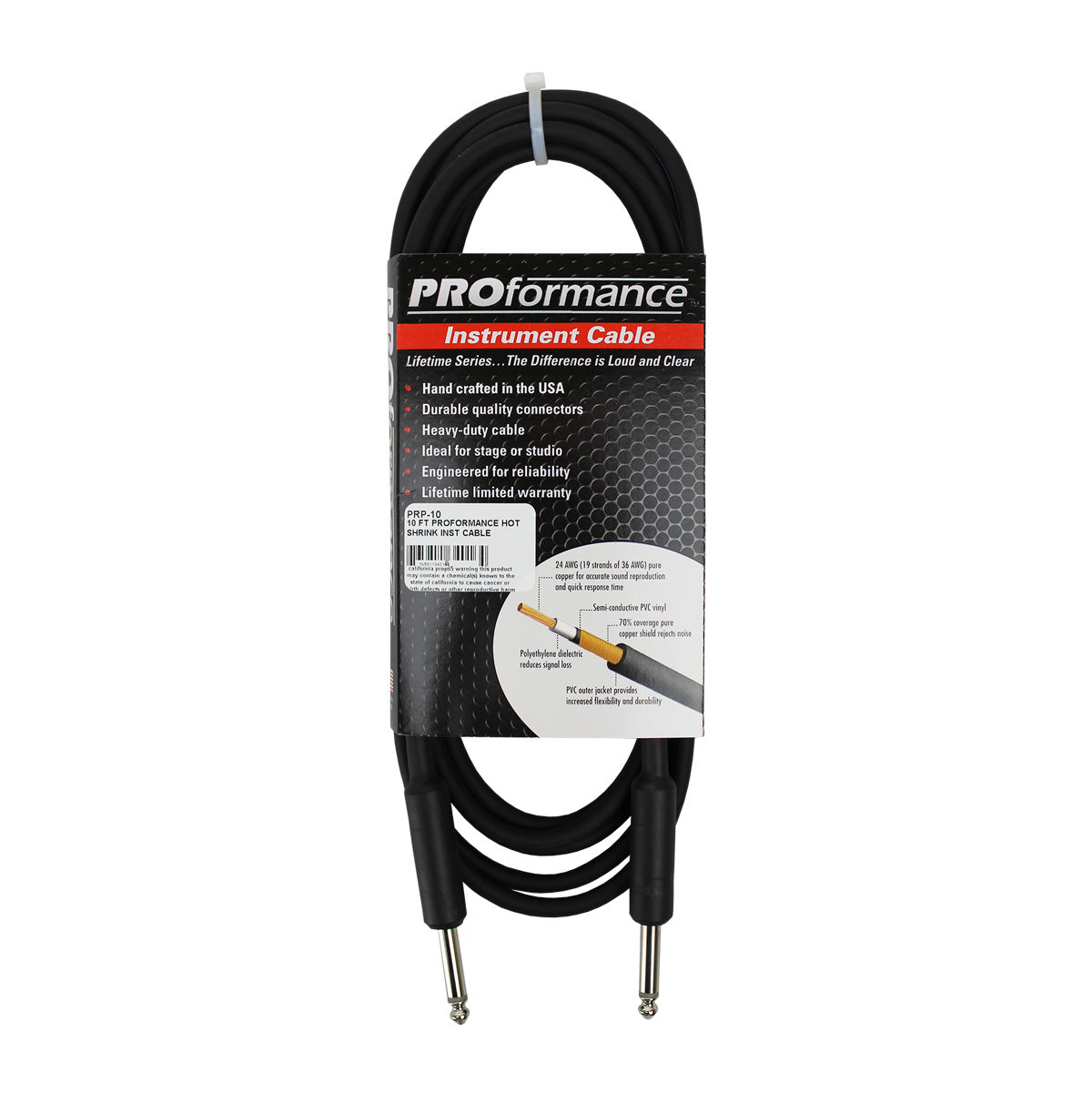 ProFormance PRP-10 Hot Shrink Straight to Straight Instrument Cable - 10 ft. - Bananas at Large®