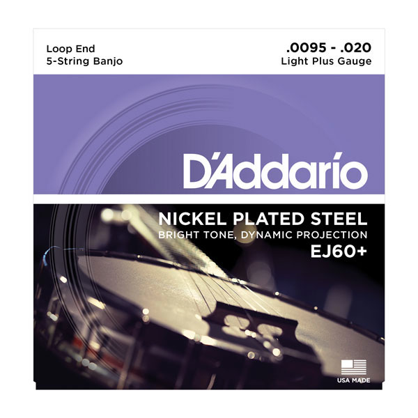 D'Addario EJ60+ Nickel 5-String Banjo Light Plus Strings 9.5-20 - Bananas At Large®