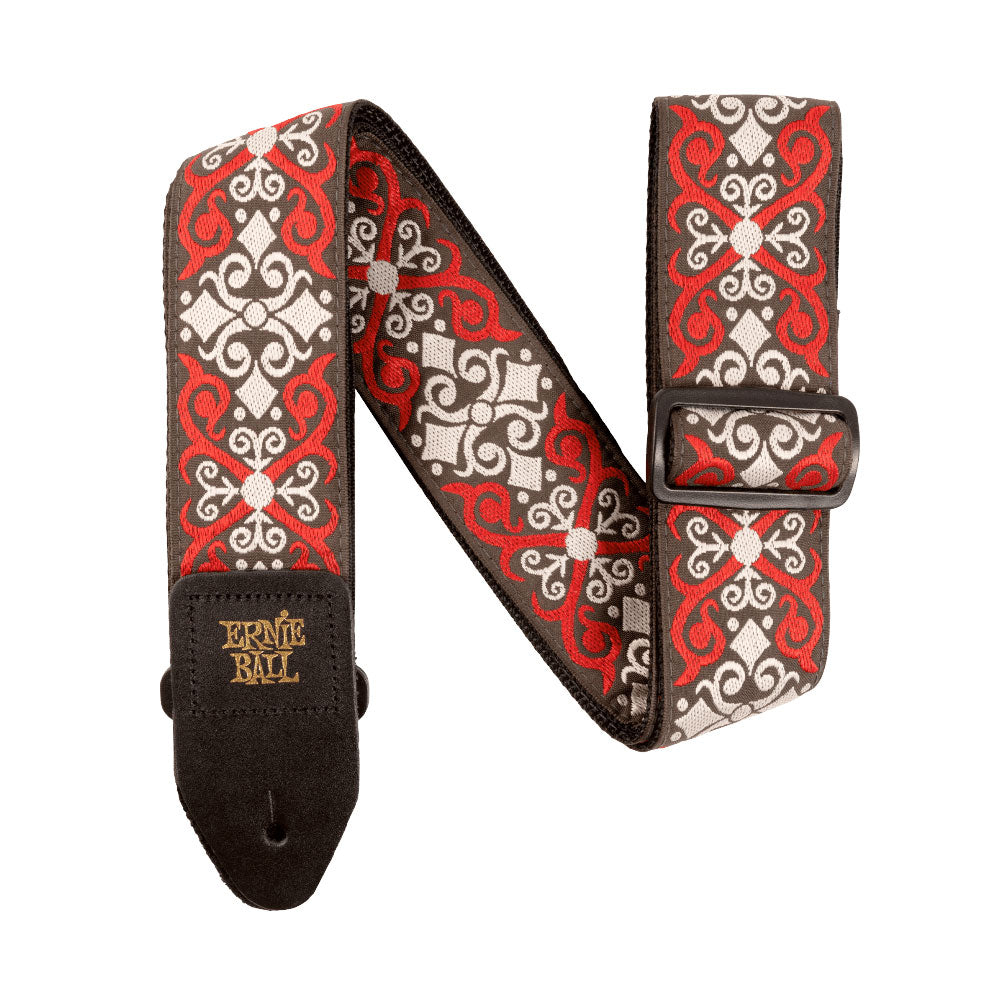Ernie Ball P04695 Jacquard Design Polypro 2 in. Guitar Strap - Red Trellis - Bananas at Large®