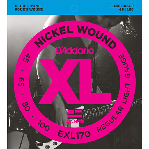 D'Addario EXL170 Nickel Wound Long Scale Bass Light Strings 45-100 - Bananas At Large®