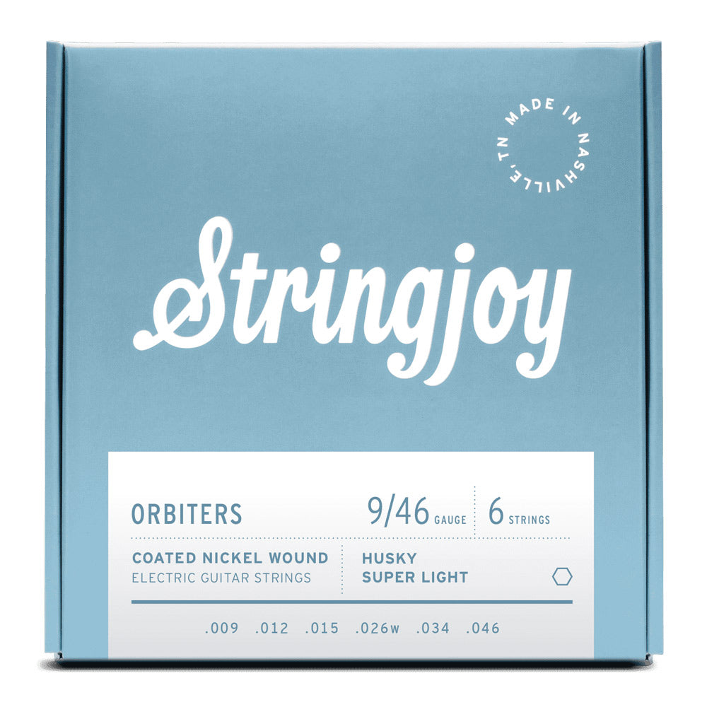 Stringjoy Orbiters | Husky Super Light Gauge (9-46) Coated Nickel Wound Electric Guitar Strings - Bananas at Large®