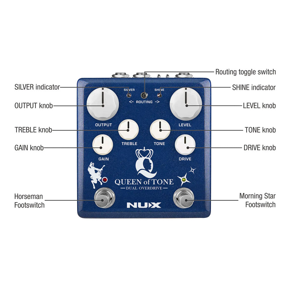 horseman pedal NUX Queen of Tone NDO-6 Dual Overdrive Pedal