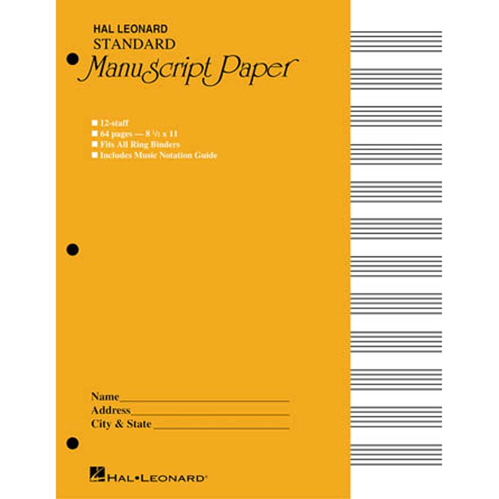 Hal Leonard - HL00210001 - Standard Manuscript Paper - Yellow Cover