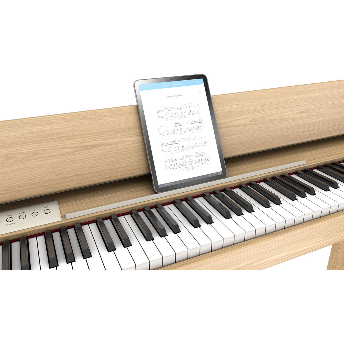 Roland F-701 Digital Upright Piano with Stand and Bench - Light Oak - Bananas at Large®