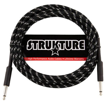 Strukture SC186BS Straight to Straight Instrument Cable - Vintage Black/Silver - 18.6 ft.