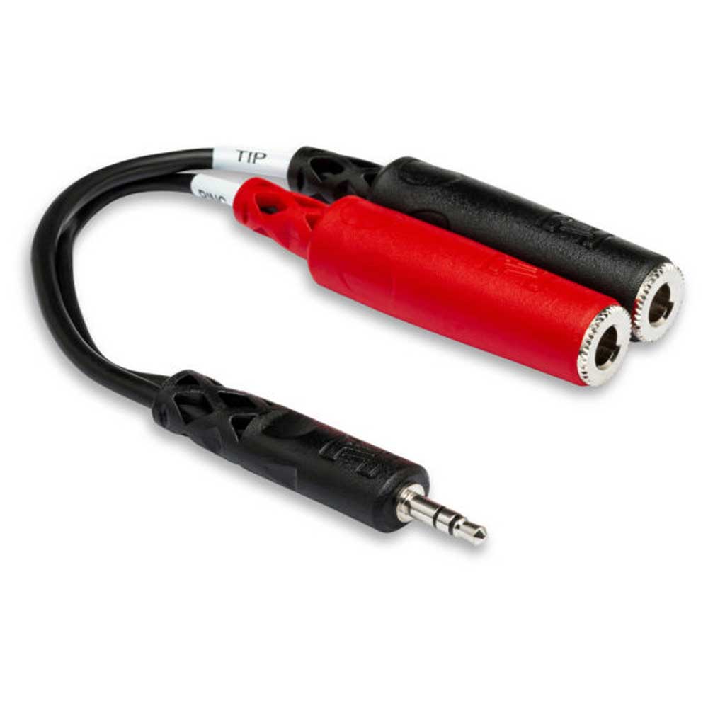 Hosa - YMP-137 - Stereo Breakout - 3.5mm TRS Male to Dual 1/4 in TS Female - Bananas at Large®
