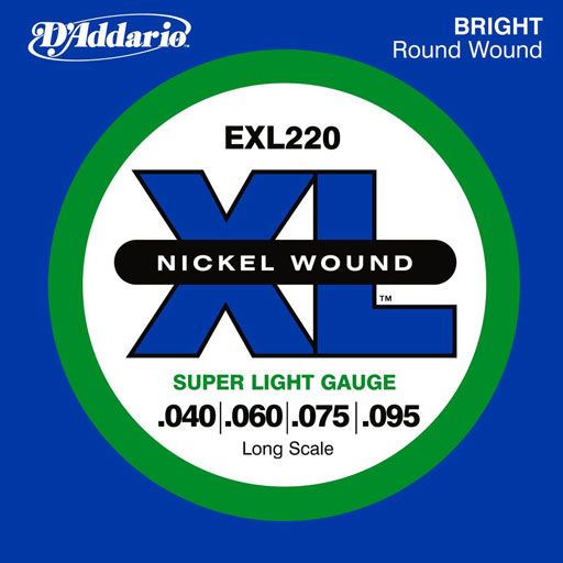 DAddario EXL220 Nickel Wound Bass Strings Super Light 40-95 Long Scale - Bananas At Large®