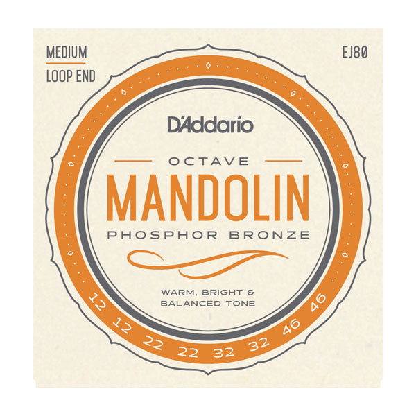 D'Addario EJ80 Mandolin Strings, Phosphor Bronze, Light, 12-46