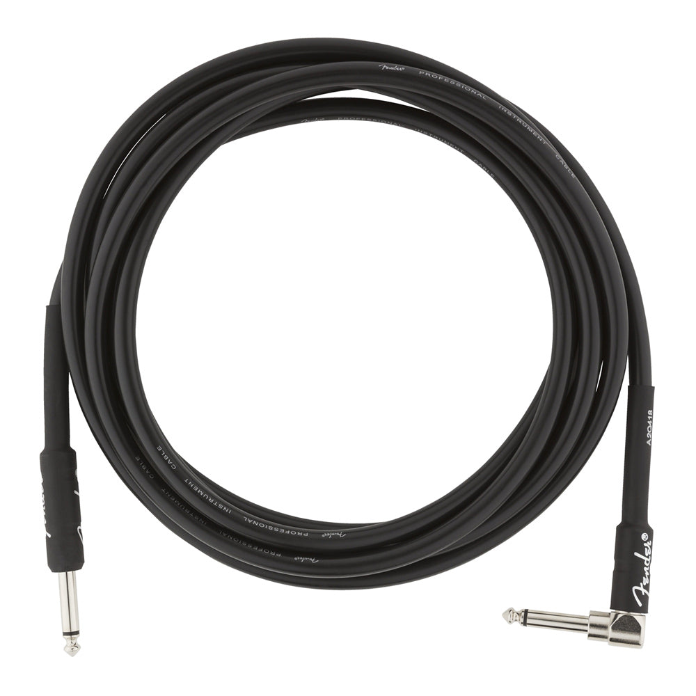 Fender  Professional Series Instrument Cable - 10 ft. Straight-Angle - Black