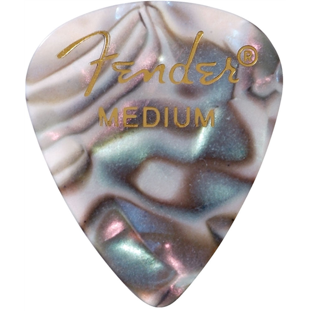 Fender - 1980351857 - Celluloid Guitar Picks (12 Pack) - 351 Shape (Medium) - Abalone - Bananas at Large®