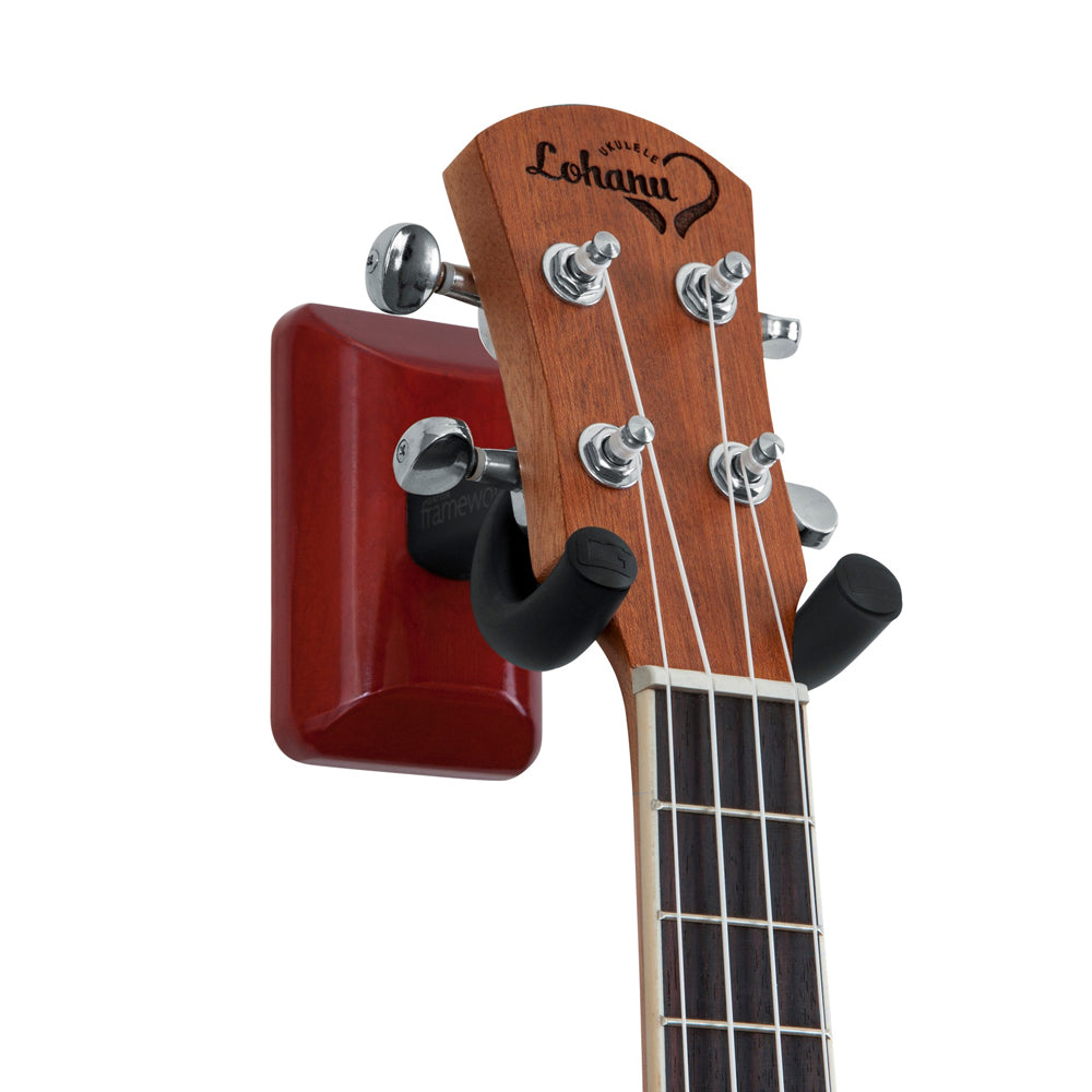 Gator Frameworks Wall Mounted Ukulele/Mandolin Hanger with Cherry Mounting Plate