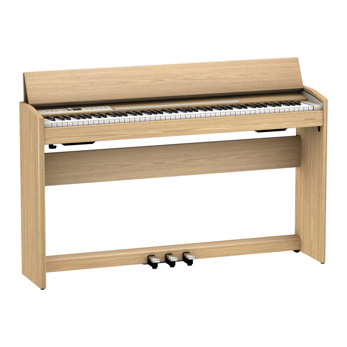 Roland F-701 Digital Upright Piano with Stand and Bench - Light Oak - Bananas at Large®