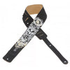 Levys MS1P-003 Suede 2.5 in. Guitar Strap - Black with White Pattern