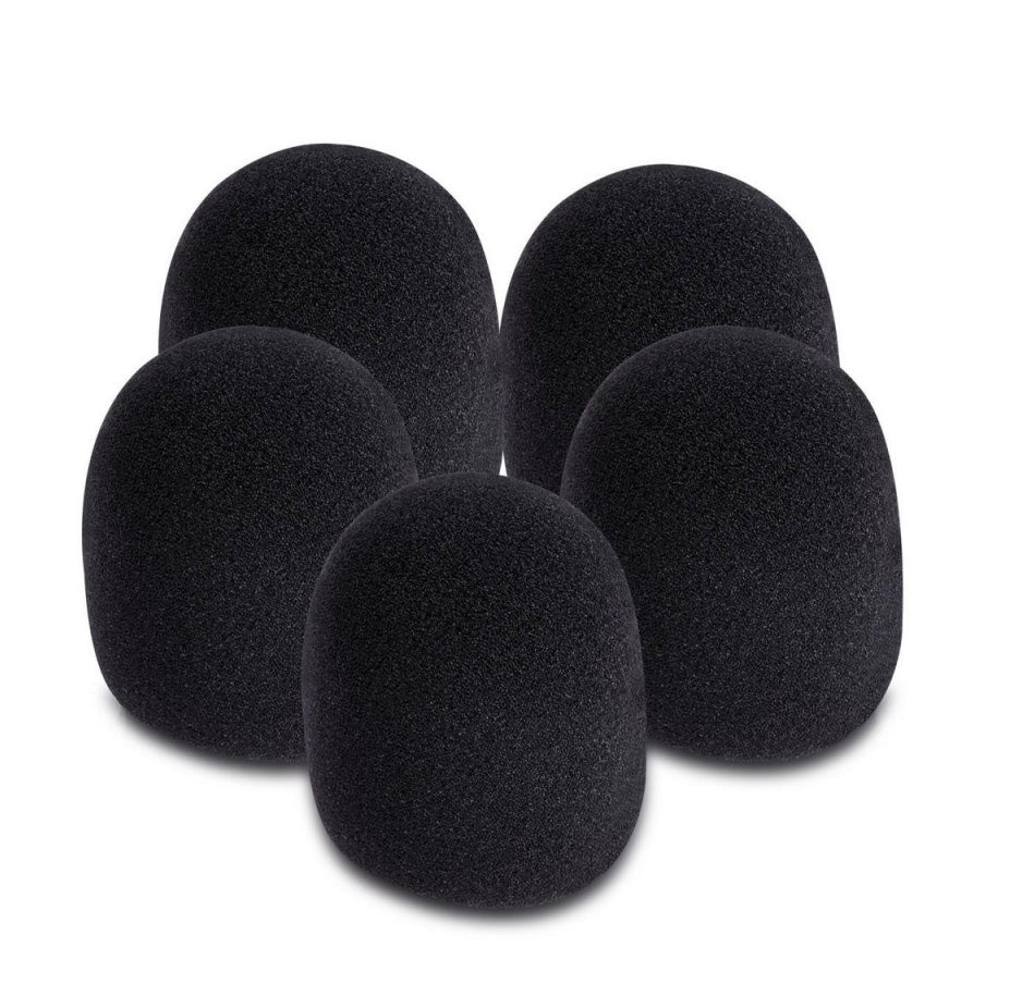 On-Stage ASWS58B5 Black Windscreen (5-Pack)