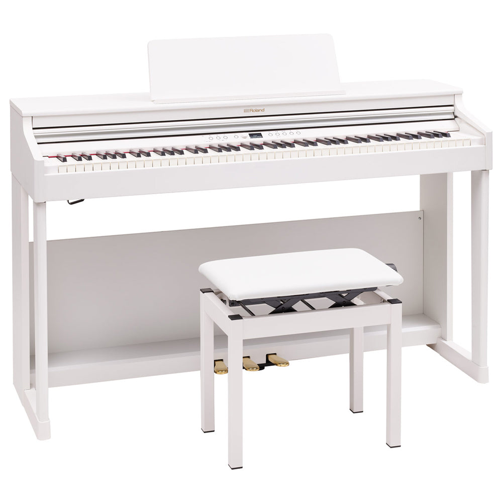 Roland RP-701 Digital Upright Piano w/ Stand and Bench - White