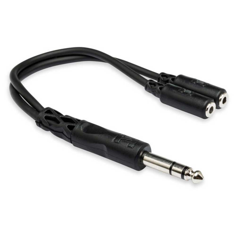 Hosa YMP-234 Y Cable - 1/4 in TRS Male to Dual 3.5mm TRS Female
