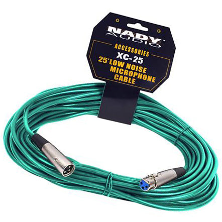 Nady XCCG-25 Low Noise Microphone XLR Cable - Green -  25 ft.