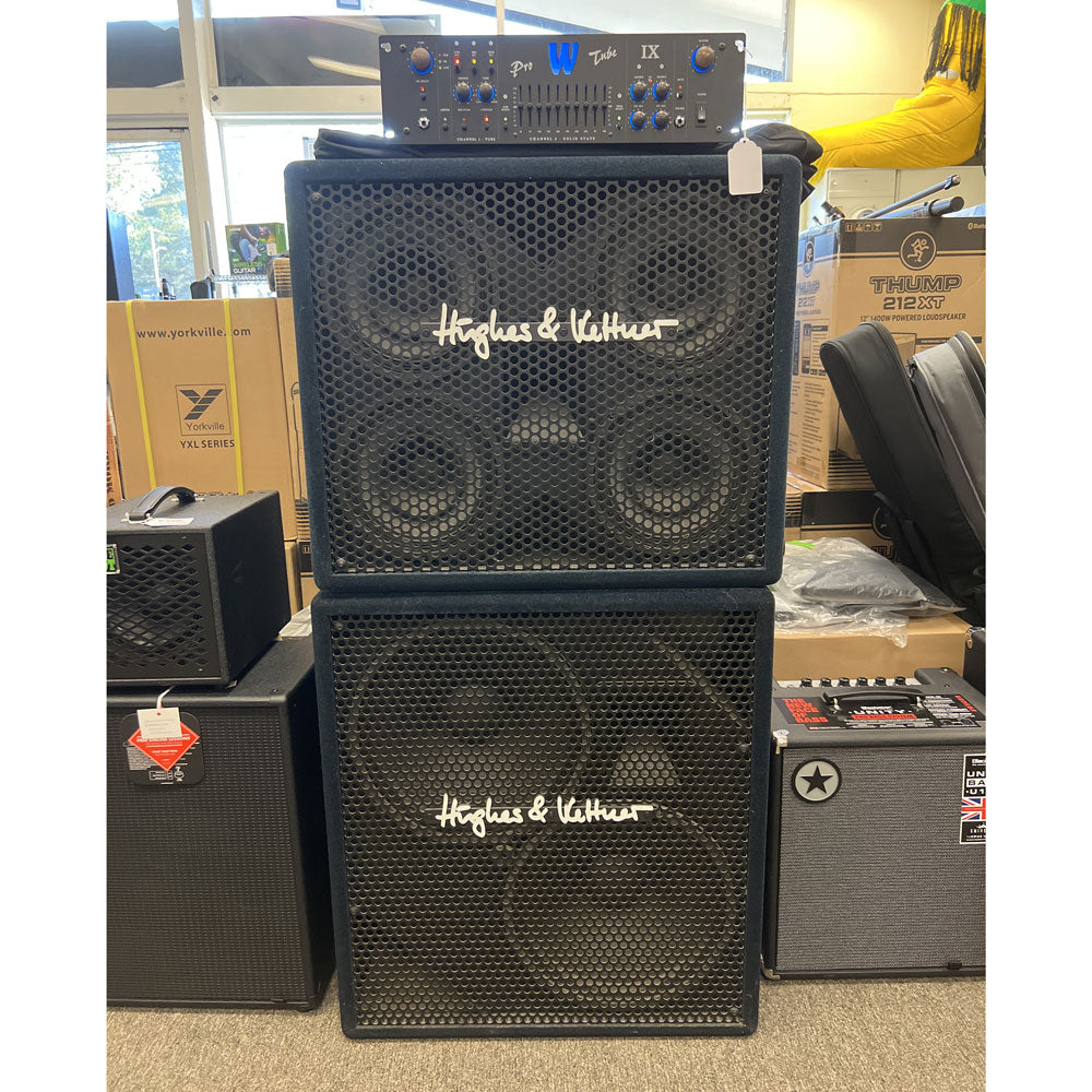 Warwick Pro Tube IX w/Hughes and Kettner 2x15 and 4X10 Cabinets w/ Covers, speaker cables (Pre-Owned)