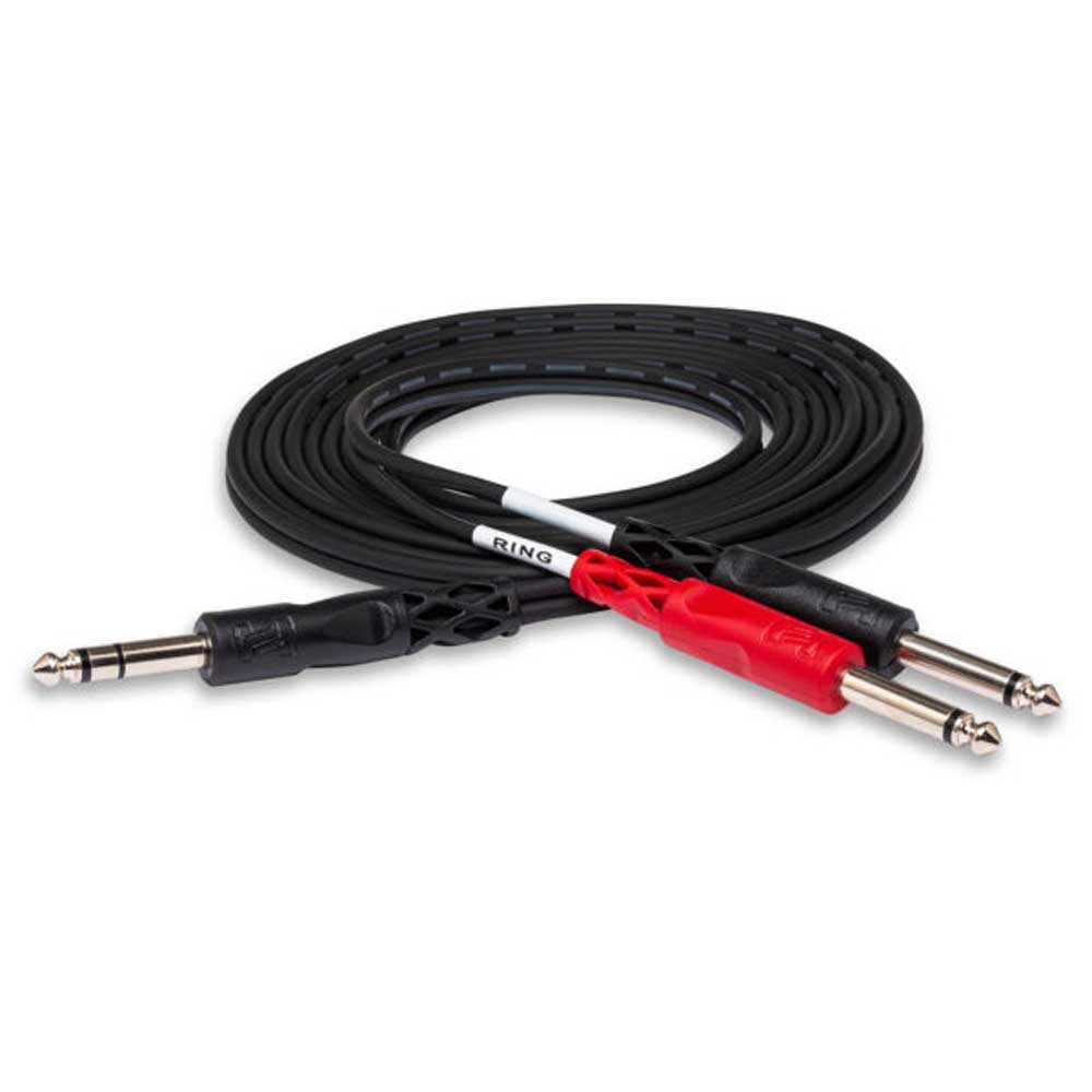 Hosa - STP-201 - 1m Insert Cable - 1/4 in TRS Male to Dual 1/4 in TS Male