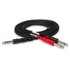 Hosa - STP-203 - 3m Insert Cable - 1/4 in TRS Male to Dual 1/4 in TS Male
