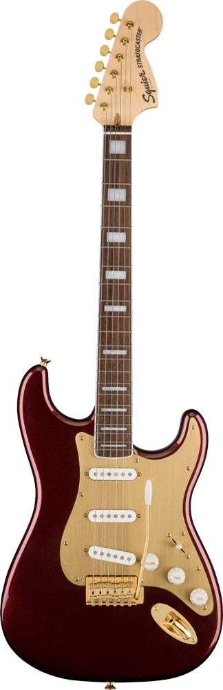 Squier 40th Anniversary Stratocaster®, Gold Edition - Ruby Red Metallic