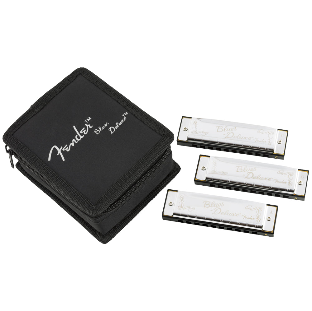 Fender Blues Deluxe Harmonica with Case (Pack of 3) - Bananas at Large®
