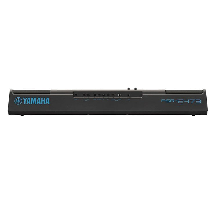 Yamaha PSR-E473 61-Key Portable Keyboard with Music Rest - Black 