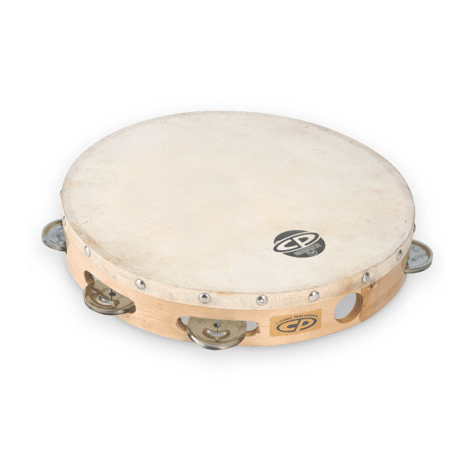 Latin Percussion CP379 CP Tambourine with Head Single Row, 10in