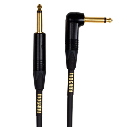 Mogami 10ft Gold Instrument Right Angle to Straght Cable