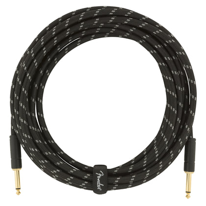 Fender Deluxe Series Straight to Straight Instrument Cable - Black Tweed - 18.6 ft.