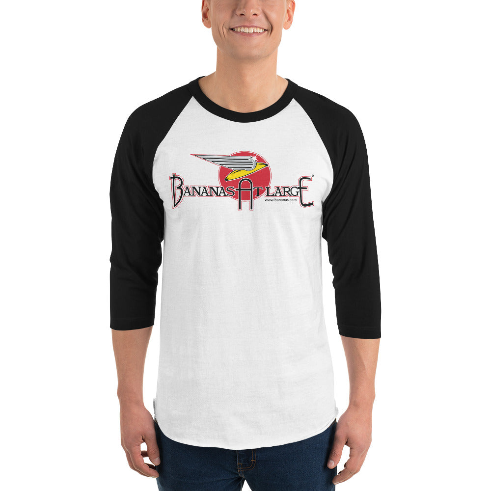 Bananas at Large® 3/4 Sleeve Raglan Shirt, Retro Logo - Unisex