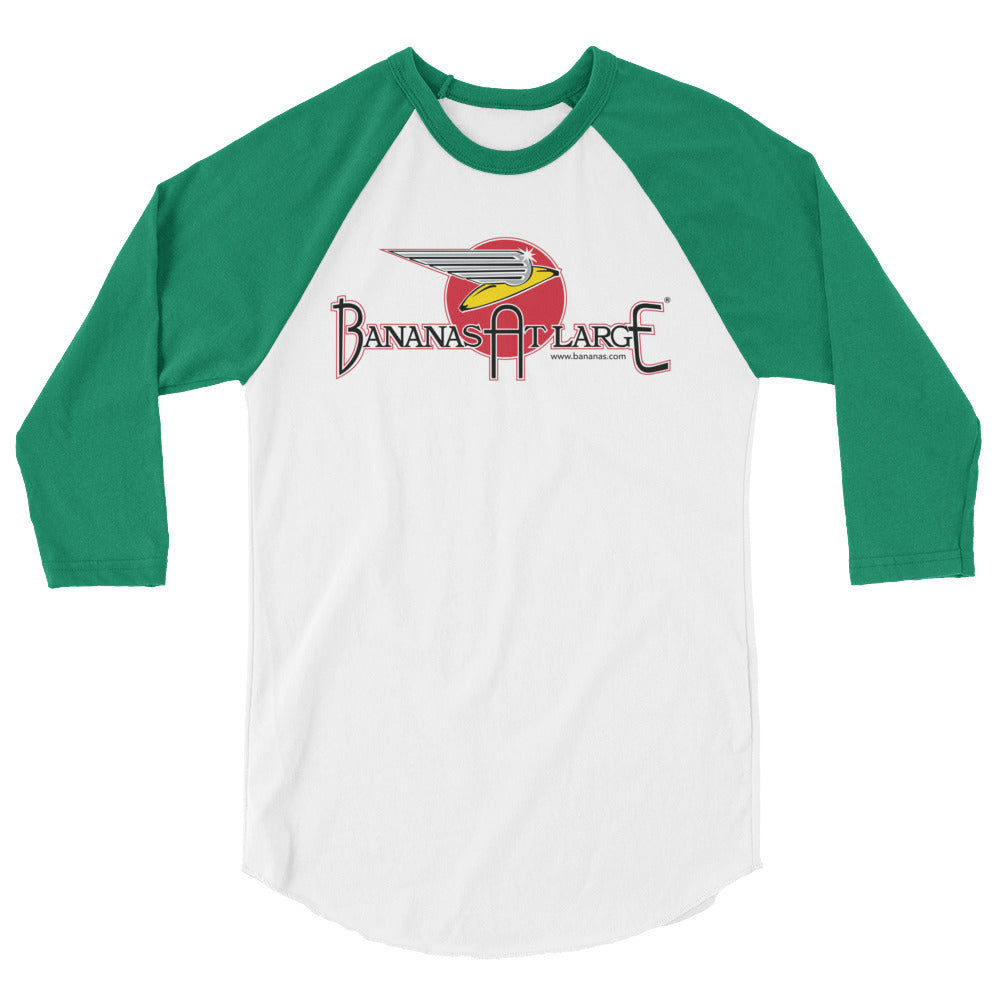 Bananas at Large® 3/4 Sleeve Raglan Shirt, Retro Logo - Unisex