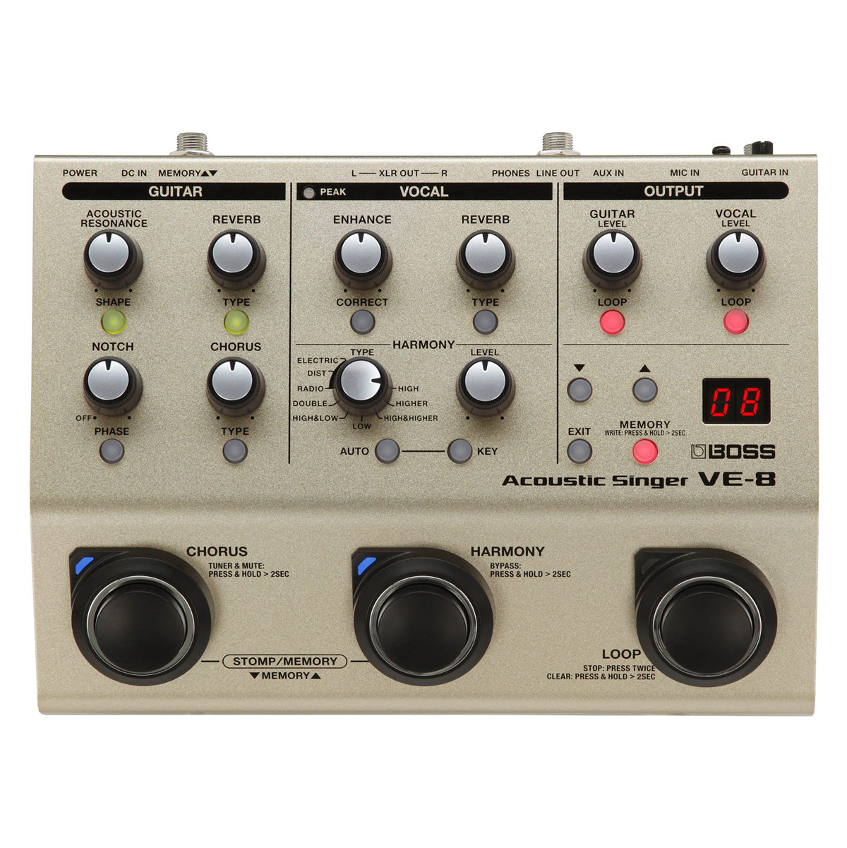 BOSS VE-8 Acoustic Singer Multi-Effects Pedal – Bananas At Large Inc.® Musical Instruments & Pro Audio